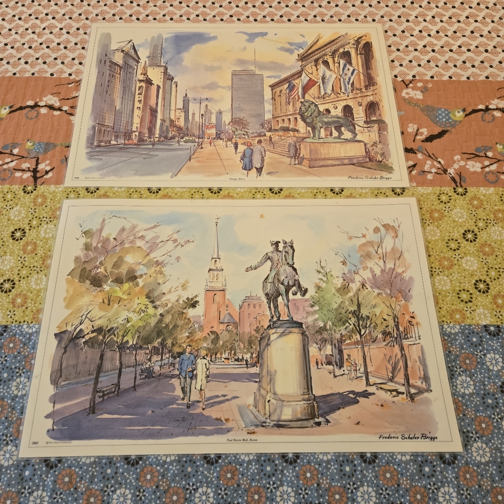 Vintage Frederic Schuler Briggs Reversible Plastic Placemats – 17" x 11.5"